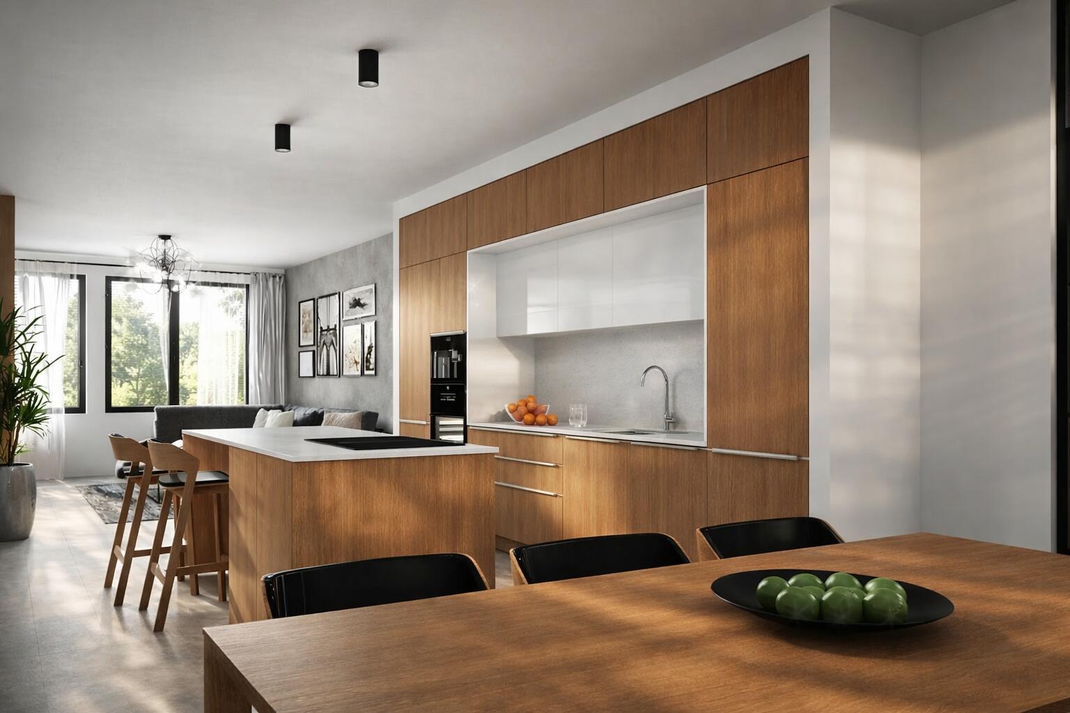 MYSTIC - matná bílá se dřevem